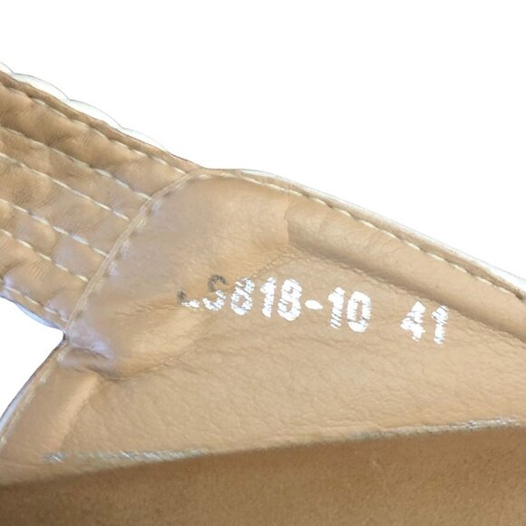 Hurlun Rote White Thong Sandals Size 8 Plaited with Bronze Tone Detail EUR 41 - Picture 8 of 8